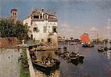 Venetian Fisherman with a Distant View of San Marco, Venice by Martin Rico y Ortega